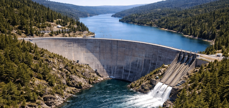Background Image of a Dam holding back water